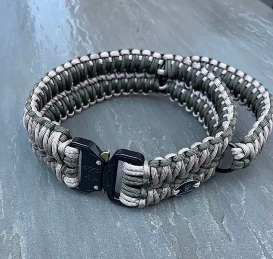 Double King Cobra weave collar - Tactical buckle + Grab Handle